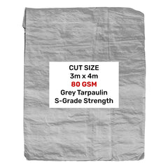 Grey S-Grade Tarpaulin 3m x 4m