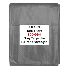 Grey L-Grade Tarpaulin 10m x 15m