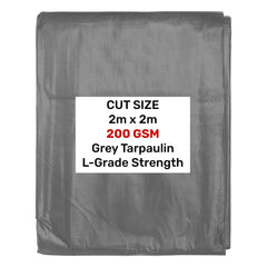 Grey L-Grade Tarpaulin 2m x 2m
