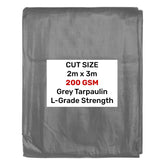 Grey L-Grade Tarpaulin 2m x 3m