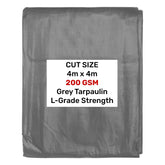 Grey L-Grade Tarpaulin 4m x 4m