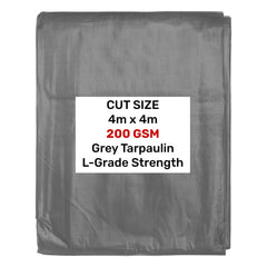 Grey L-Grade Tarpaulin 4m x 4m