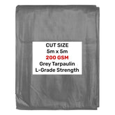 Grey L-Grade Tarpaulin 5m x 5m