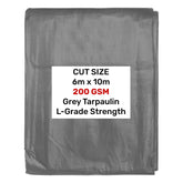 Grey L-Grade Tarpaulin 6m x 10m
