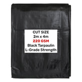 Black/Silver L-Grade Tarpaulin 2m x 4m