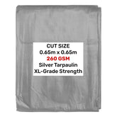 Silver XL-Grade Tarpaulin 0.65m x 0.65m