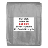 Silver XL-Grade Tarpaulin 1.5m x 2m