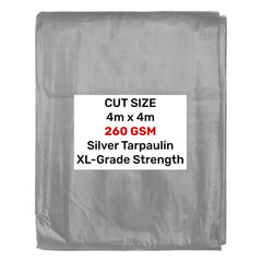 Silver XL-Grade Tarpaulin 4m x 4m