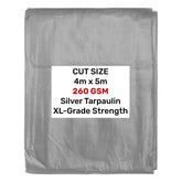 Silver XL-Grade Tarpaulin 4m x 5m
