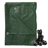 Green S-Grade Tarpaulin with 10 x Bungee Balls (Black)