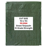 Green M-Grade Tarpaulin 1m x 1m