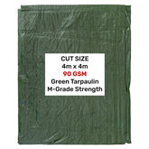 Green M-Grade Tarpaulin 4m x 4m