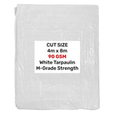 White M-Grade Tarpaulin 4m x 8m