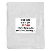 White M-Grade Tarpaulin 6m x 8m