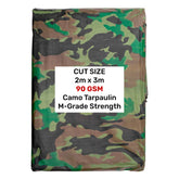 Camouflage M-Grade Tarpaulin 2m x 3m