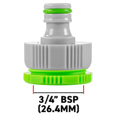 Female Tap Connector 1" or 3/4" BSP Female, Green/Gray