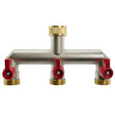 Three Way Tap Splitter Brass 3/4" BSP