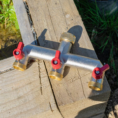 Three Way Tap Splitter Brass 3/4" BSP