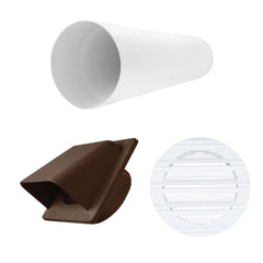 Through Wall Ventilation Kit Round Bella Vent with Brown External Vent