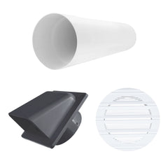 Through Wall Ventilation Kit Round Bella Vent with Graphite External Vent