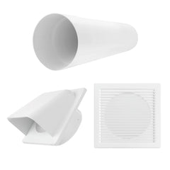 Through Wall Ventilation Kit DL0163 Louvre Vent with White External Vent