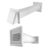 Through Wall Ventilation Kit Louvre Vent VC-KR0153 with White External Vent