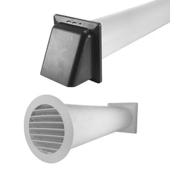 Through Wall Ventilation Kit Round Louvre Vent VC-KRO0184 with Graphite External Vent