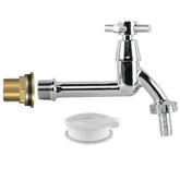 Water Butt Brass Kit 3/4" with Extended Brass Chrome Tap 1/2"  Barb