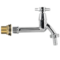Water Butt Brass Kit 3/4" with Extended Brass Chrome Tap 1/2" Barb
