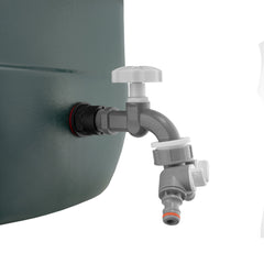 Water Butt Kit 1/2" with Grey Dial Tap + Two-Way Splitter