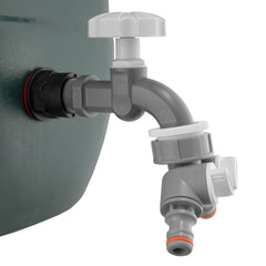 Water Butt Kit 1/2" with Grey Dial Tap + Two-Way Splitter