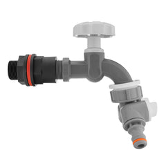 Water Butt Kit 1/2" with Grey Dial Tap + Two-Way Splitter