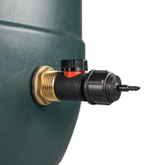 Water Butt Brass Kit 1" with In-Line Valve + 4mm Barb