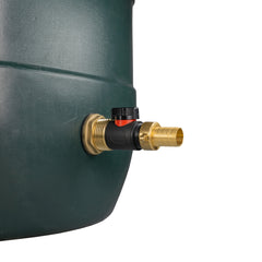 Water Butt Brass Kit 1" with In-Line Valve + 3/4" Brass Barb