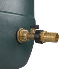 Water Butt Brass Kit 1" with Brass Valve + 25mm Barb and Drill Bit
