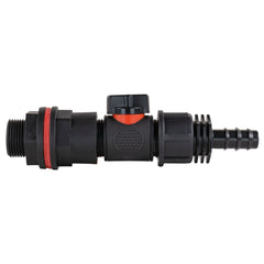 Water Butt Kit 3/4" with In-Line Valve + 1/2" Barb and Drill Bit