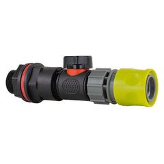 Water Butt Kit 3/4" with In-Line Valve + Female Quick Connector Lime and Drill Bit