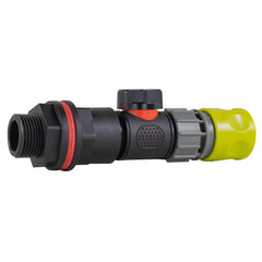 Water Butt Kit 3/4" with In-Line Valve + Female Quick Connector Lime and Drill Bit