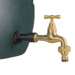 Water Butt Extension Kit 1/2" with Quick Connect Polished Brass Tap and Drill Bit