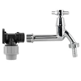 Wall Flange Kit 20mm MDPE - Extended Brass Chrome Tap 1/2" Barb