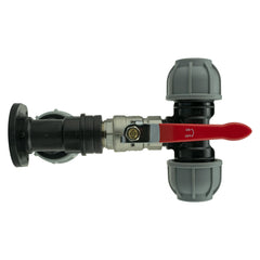 Wall Flange Kit 25mm MDPE + Lever Valve + 25mm MDPE Tee