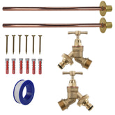 Brass Quick Connect Bib Tap BASIC Connection Kit x2