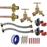 Brass Quick Connect Bib Tap STANDARD Connection Kit x2