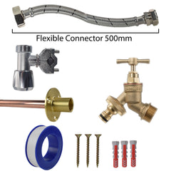 Brass Quick Connect Bib Tap FULL Connection Kit