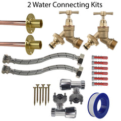 Brass Quick Connect Bib Tap FULL Connection Kit x2