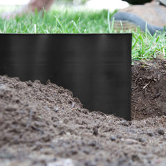 Wavy Plastic Garden Lawn Edging, H=15CM, L=9M, Black