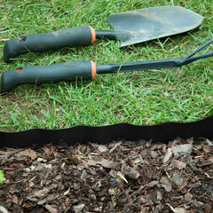 Wavy Plastic Garden Lawn Edging, H=15CM, L=9M, Black