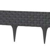 Lawn Edging, Plastic Palisade Rattan Effect, 2.4m, Deep Grey