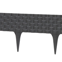 Lawn Edging, Plastic Palisade Rattan Effect, 2.4m, Deep Grey