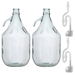 Glass Demijohn 5L 2 Pack Plain With Airlock & Bung